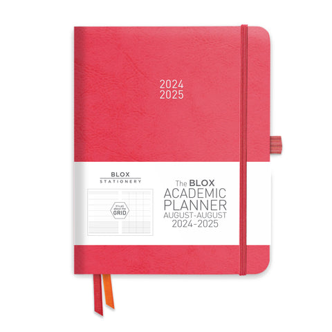 The BLOX Academic Planner 2024-25: Coral printed with GREY print
